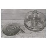 Glass Cake Stand w/ Lid 6 Plates