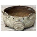 Rustic Galvanized Metal Pig/Piglet Planter