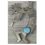 Navajo Sterling & Turquoise KoKopelli Pendant