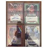 (4) NFL Autographed Numbered Cards #2