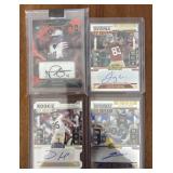 (4) NFL Autographed Numbered Cards