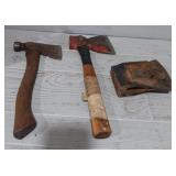 (2) Hatchets & Axe Head