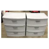 (2) Sterilite Gray Basket Weave 3-Drawer Storage