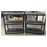 (2) 3-Tier Plastic Storage Shelving Units