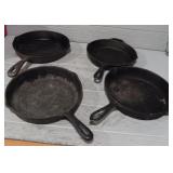 (4) Cast-Iron Skillets