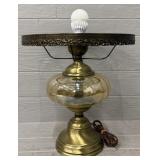 Vintage Amber Glass Lamp