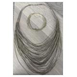 (2) Unique Multi Strand Sterling Silver Necklaces