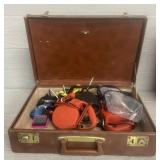 Briefcase Full Of Dog Leashes & Misc Dog Items