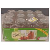 (12) Canning Jars With Lids