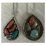 (2) Sterling Necklaces - Both Stamped (1 Zuni)