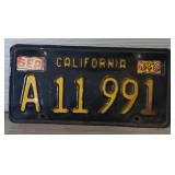 1966 California License Plate
