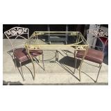 Vintage Rose Wrought Iron Table & (2) Chairs