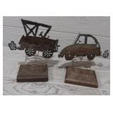 (2) Metal Car Cut Outs Decor