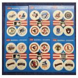 (6) Fleer Baseball Team Stickers