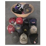 Large Variety of Hats w/ Basket
