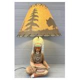 Porcelain Indian Lamp with Shade