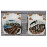 (2) Vintage French Porcelain Ashtrays