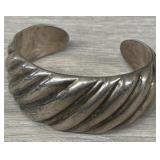 Heavy Sterling Silver Cuff Bracelet - Stamped