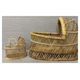 (2) Wicker Doll Bassinets