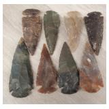 (8) Agate Arrowhead Spears