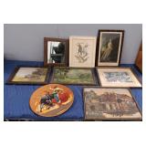(8) Vintage Prints In Frames