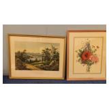 (2) Vintage Prints In Frames