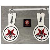 Texaco Bathroom Metal Tags & Patch