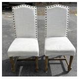 (2) Contemporary Nailhead Trim Upholstered Chairs