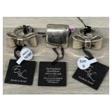 (3) Sterling Silver Rings - Made in Israel