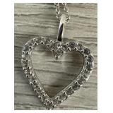 Lab Created White Sapphire & Sterling Necklace