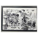 Framed Dr. Who & Star Trek Comic Book Print