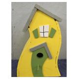 Decorative Yellow Wood Birdhouse