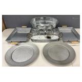(6) Galvanized Metal Trays & Canisters