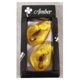(2) Amber Scorpions