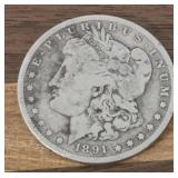 1891-O Morgan Silver Dollar