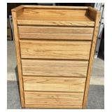 Solid Oak 5 Drawer Dresser