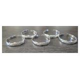 (5) Silver Plated Fashion Bracelets