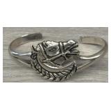 Vintage Sterling Silver Horse Cuff Bracelet