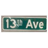 ï¿½13th Aveï¿½ Reflective Street Sign #2
