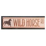 Metal 'Wild Horse Rd' Sign