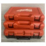 (3) Milwaukee Empty Carry Cases w/ Battery Charger