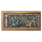 Stained Glass Window Panel w/ Oak Frame
