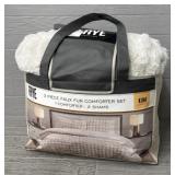 Frye Kine 3-PC Faux Fur Comforter Set