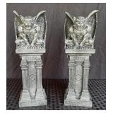(2) Gothic Gargoyle Stands
