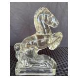Vintage L.E. Smith Heavy Glass Horse