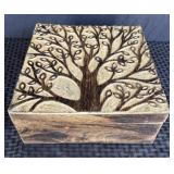 Hand-carved Tree of Life Wooden Box