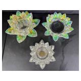 Crystal Lotus Candle Holders