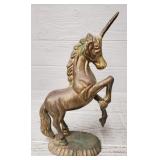 Heavy Vintage Brass Unicorn Figurine