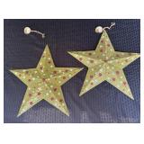 (2) Large Gold Tin Stars