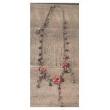 Vintage Necklace w/Red Gem Stones